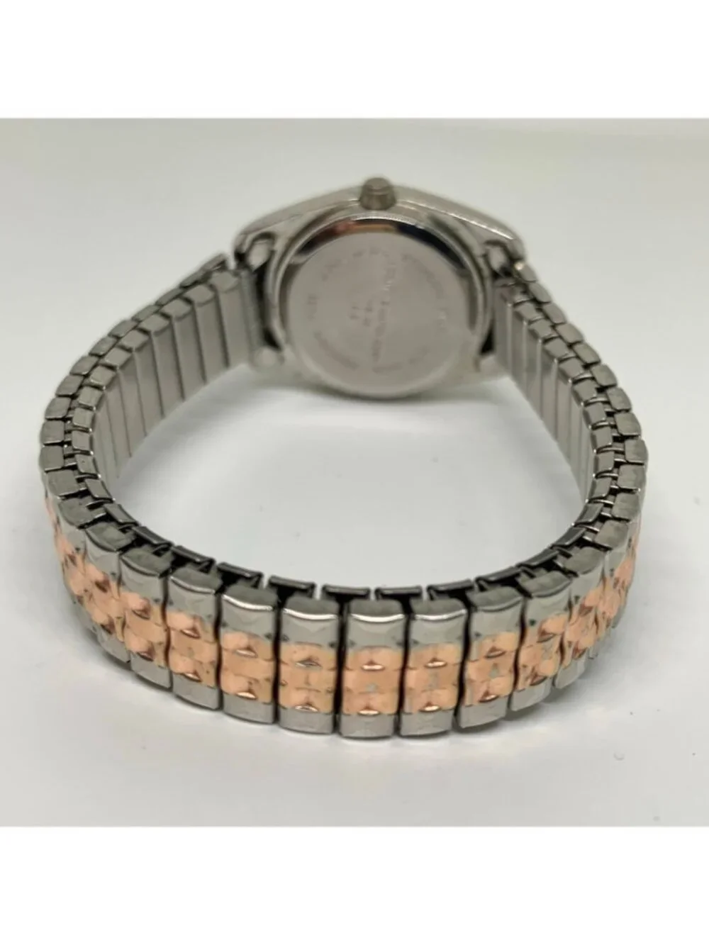 Accutime vintage classic women’s watch date two tone 25mm 6.5” running